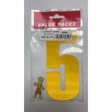 FLUORESCENT NO.5 EXTRA LARGE ADHESIVE NUMBERS