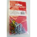 10 X 1'' Pozi Csk Hardened Twinthread Woodscrews Zinc 25 Per Pack