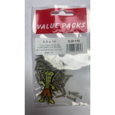 3.0 X 16 Pozi Csk Chipboard Screws Yellow 70 Per Pack