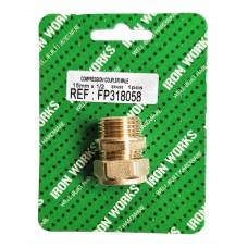 15mm x 1/2" Compression Coupler Male