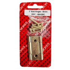 2'' Carded Butt Hinges Brassed 1 Pair