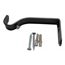 19mm CURTAIN RAIL BRACKET BLACK WITH FIXINGS