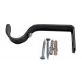 25mm CURTAIN RAIL BRACKET BLACK WITH FIXINGS