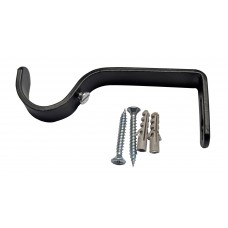 25mm CURTAIN RAIL BRACKET BLACK WITH FIXINGS