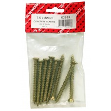 7.5 X 82mm FRAME/ CONCRETE SCREWS Z YELLOW (10 PACK)