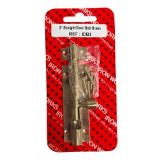 3'' Straight Door Bolt Brassed 1 Per Pack