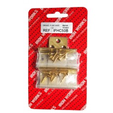 50mm Cranked Flush Hinge Brass Plated  1 Pair