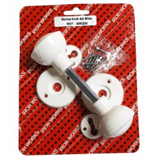 White Mortice Knob Set 1 Pair