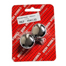 Round Knobs Chrome 30mm 2 Per Pack