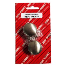 Round Knobs Brushed Nickel 30mm 2 Per Pack