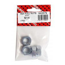 M14 Nuts Zinc Plated  4 Per Pack