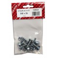 M6 X 25 Cup Square Bolt & Nut Bzp 10 Per Pack