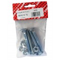 M10 X 75 Cup Square Bolt & Nut Bzp 4 Per Pack
