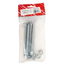 M10 X 110 Cup Square Bolt & Nut Bzp 4 Per Pack