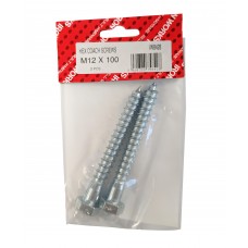 M12 X 100 Coach Screw Bzp 2 Per Pack