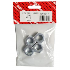 M16 Fullnuts Zinc 4 Per Pack