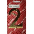 #2 Brass Numeral 75mm 1 Per Pack