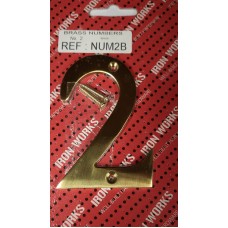 #2 Brass Numeral 75mm 1 Per Pack