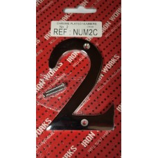 #2 Chrome Numeral 75mm 1 Per Pack