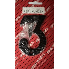 #3 Black Antique Numeral 75mm 1 Per Pack