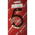 #5 Brass Numeral 75mm 1 Per Pack