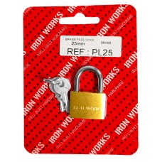 25mm Brass Padlock 1 Per Pack