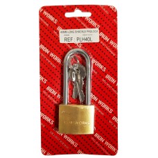 40mm LONG SHAKLE HEAVY BRASS PADLOCKS N4L