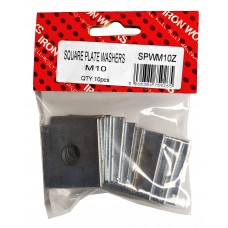M10 Square Plate Washers Zinc 10 Per Pack