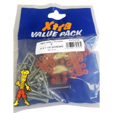 Red Plugs & 8 X 1 1/2 Xtra Value (Sm) 40 Per Pack