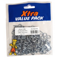 30mm x 6g Screw Eye Zinc 100 per pack