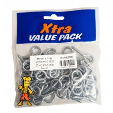 45mm x 10g  SCREW EYES ZINC 50 PER PACK