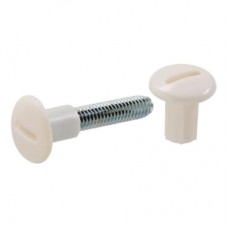 6mm Cabinet Connectors Plastic White 4 Per Pack