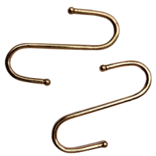 75mm COPPER PLATE S HOOKS (2 per card )