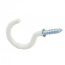 1" WHITE PVC CUP HOOKS 80 PER PACK EXTRA VALUE