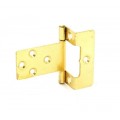 50mm Cranked Flush Hinge Brass Plated  1 Pair