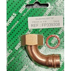 15mm x 1/2" Solder Ring Tap Connector Bent (1 pack)