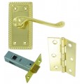 Door Handle Door Kit Georgian Brassed 1 Pair