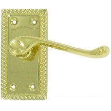 Door Handle 4 Georgian Latch Brassed 1 Pair