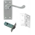 Door Handle Door Kit Georgian Chromed 1 Pair
