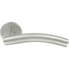 Door Handle L-Curve Round Rose 1 Pair