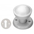 White Mortice Knob Set 1 Pair