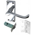 Door Handle Door Kit Scroll Latch Chromed 1 Pair