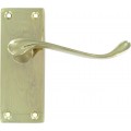 Door Handle 4'' Vic Scroll Latch Brassed 1 Pair