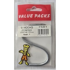S HOOKS POINTED 100mm 1 Per Pack S HOOKS POINTED 100mm 1 Per Pack