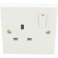 13A 1G Socket S.P. Sq White 1 Per Pack 