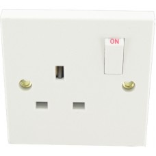 13A 1G Socket S.P. Sq White 1 Per Pack 