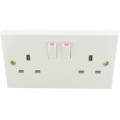 13A 2G Socket S.P. Sq White 1 Per Pack