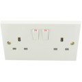 13A 2G Socket S.P. Sq White 1 Per Pack