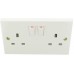 13A 2G Socket S.P. Sq White 1 Per Pack