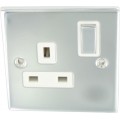 1G 13A Socket D.P. Polished Chrome White Inserts 1 Per Pack